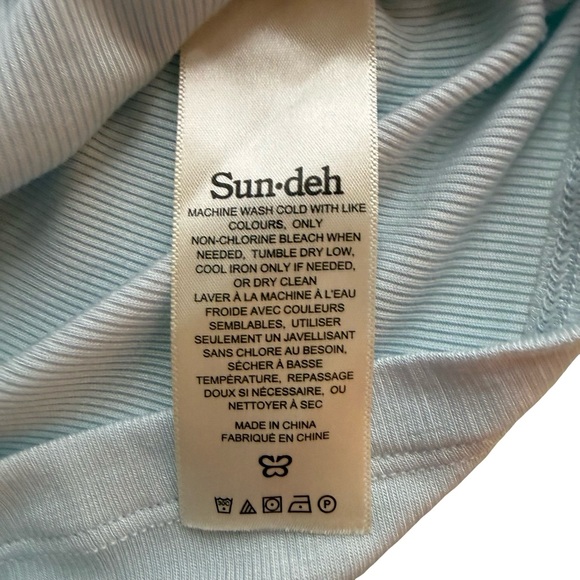 Sun-deh Ribbed Colorblock Cropped Tank Top Size XS Minimalist Neutral Y2K - Picture 4 of 11
